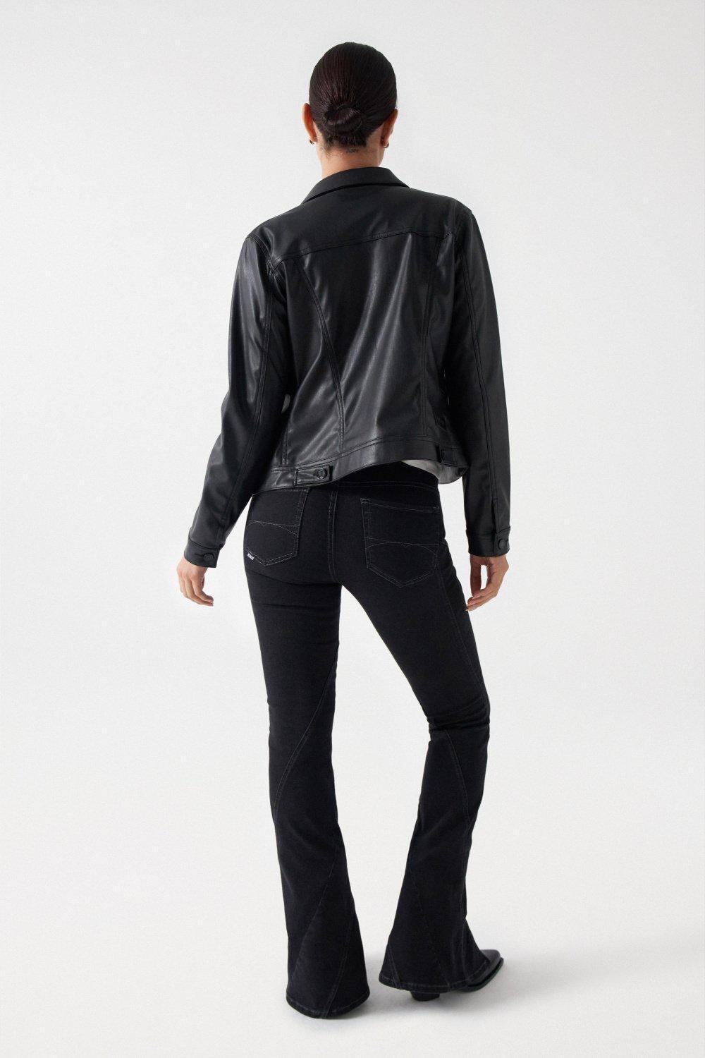 Salsa Jeans - Black Slim Leather Effect Jacket