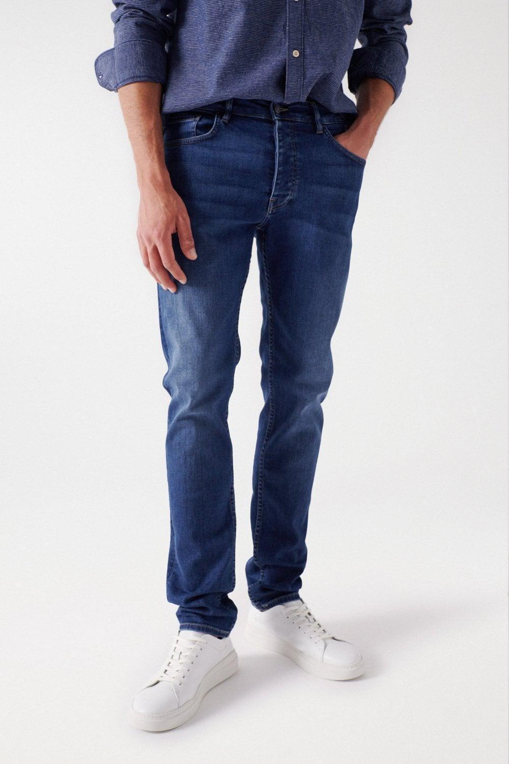Blue Regular S-Repel Jeans, , medium