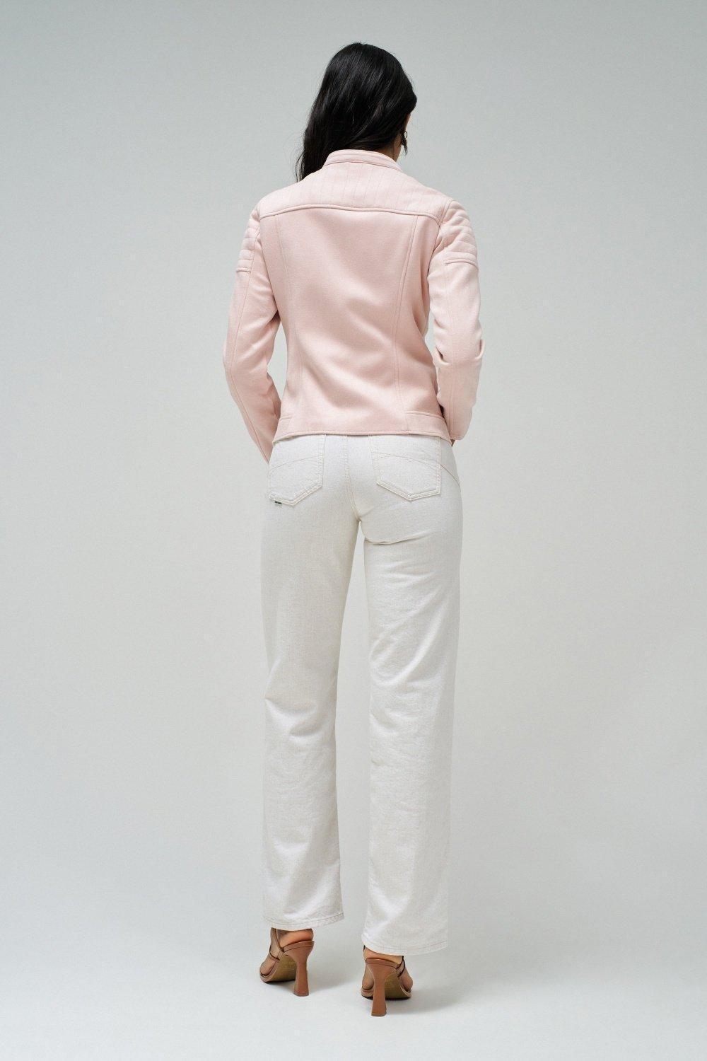 Pink Biker Suede Jacket, , large image number 3