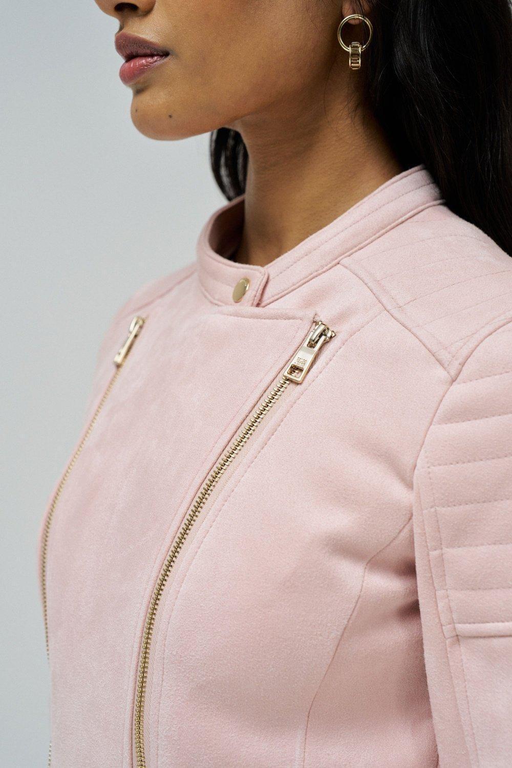 Pink Biker Suede Jacket, , large image number 4