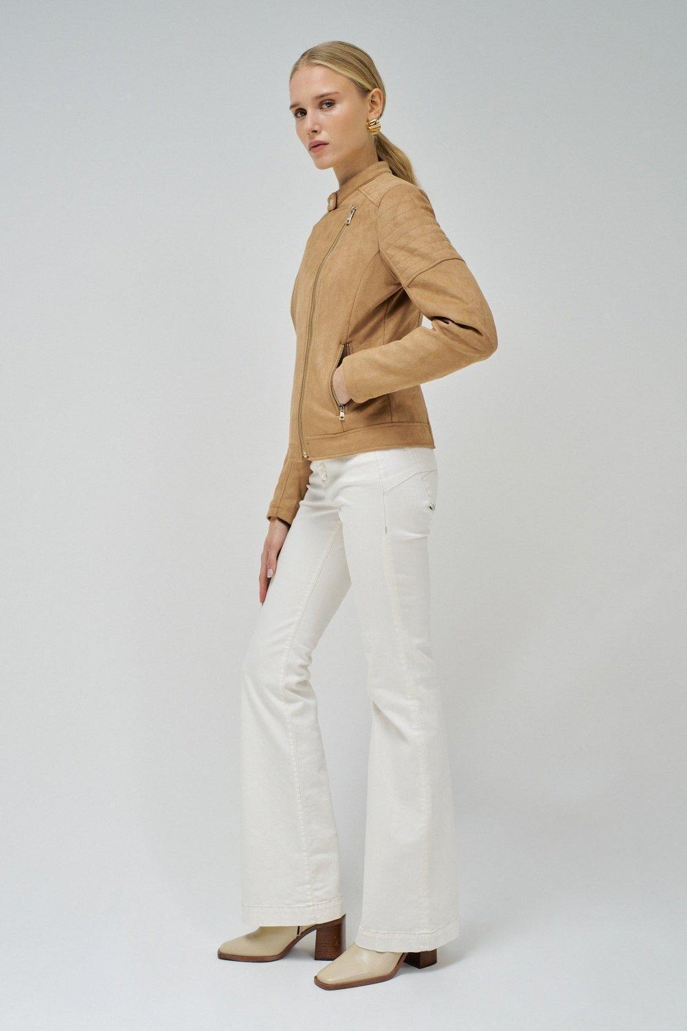 Suede Coat, Brown, medium