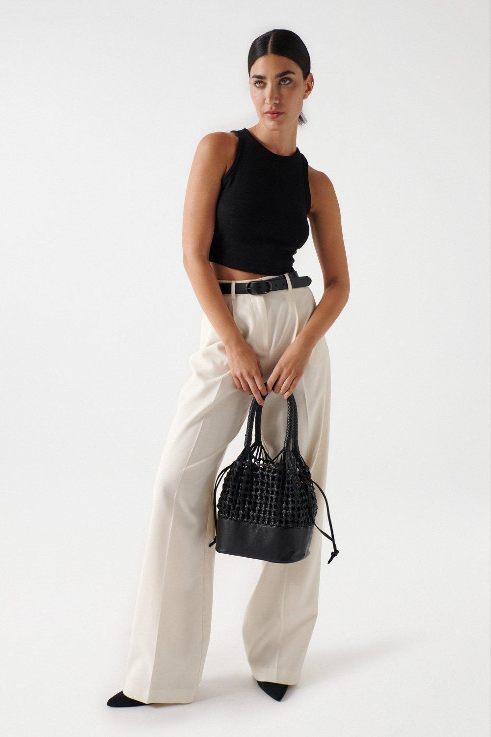 Wide Leg Trousers, Pearl, large image number 1