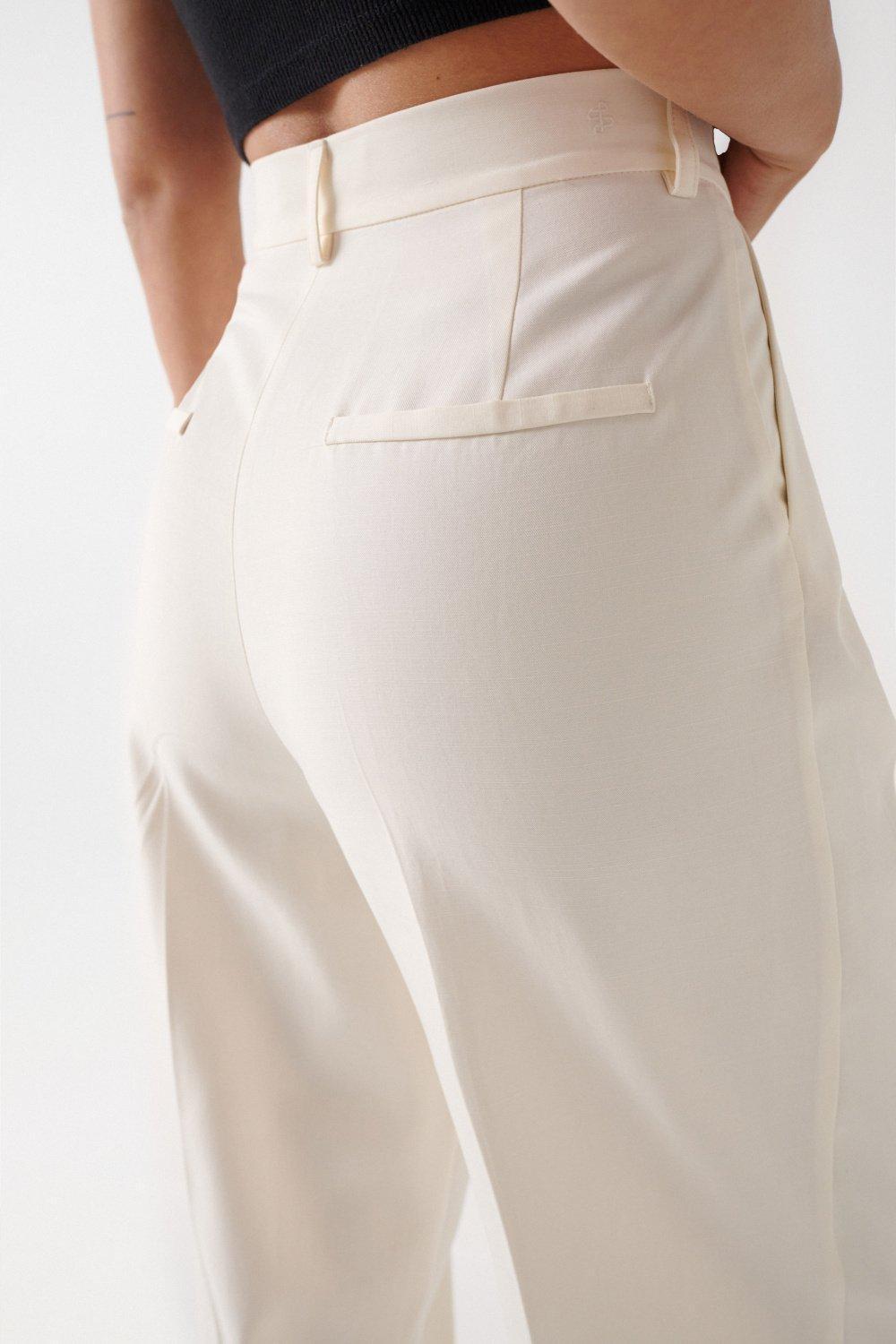 Wide Leg Trousers, Pearl, large image number 4