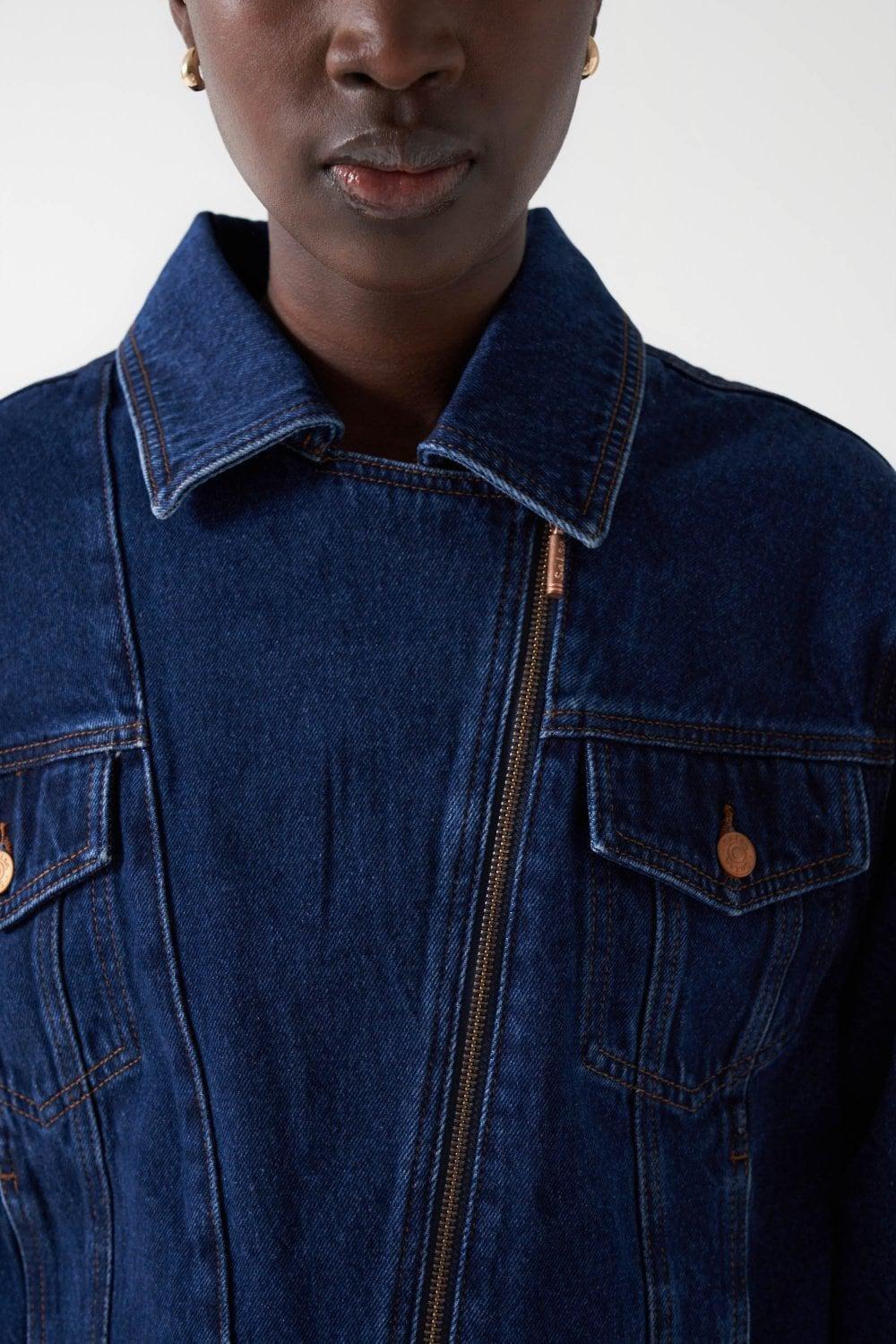 Blue Regular Denim Jacket, , large image number 4