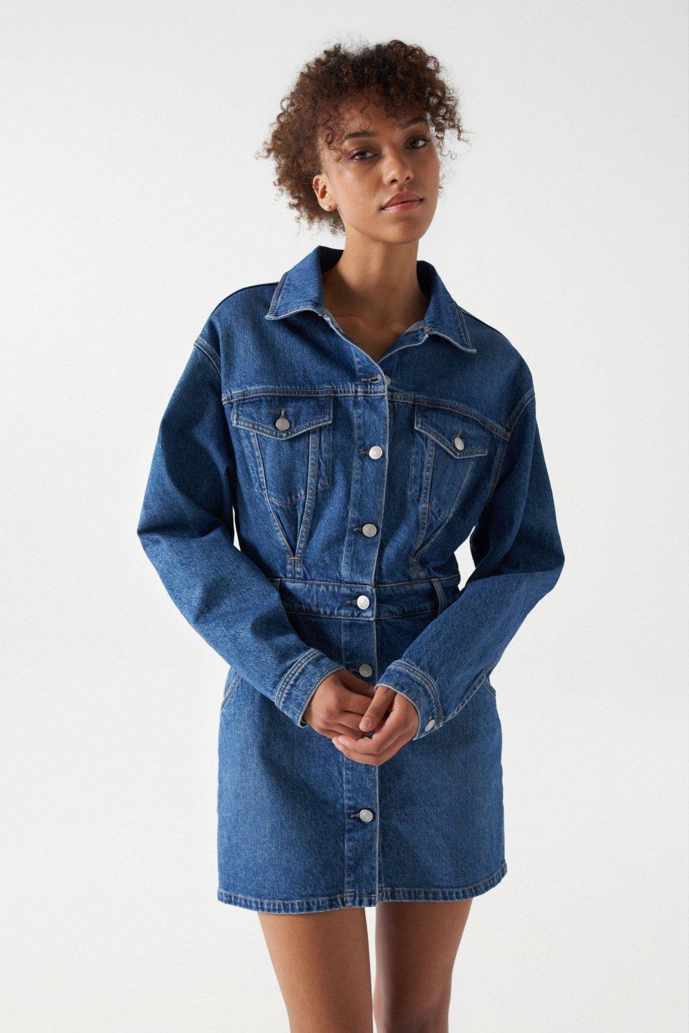 Medium Blue Denim Shirt Dress | JJXX | SilkFred UAE