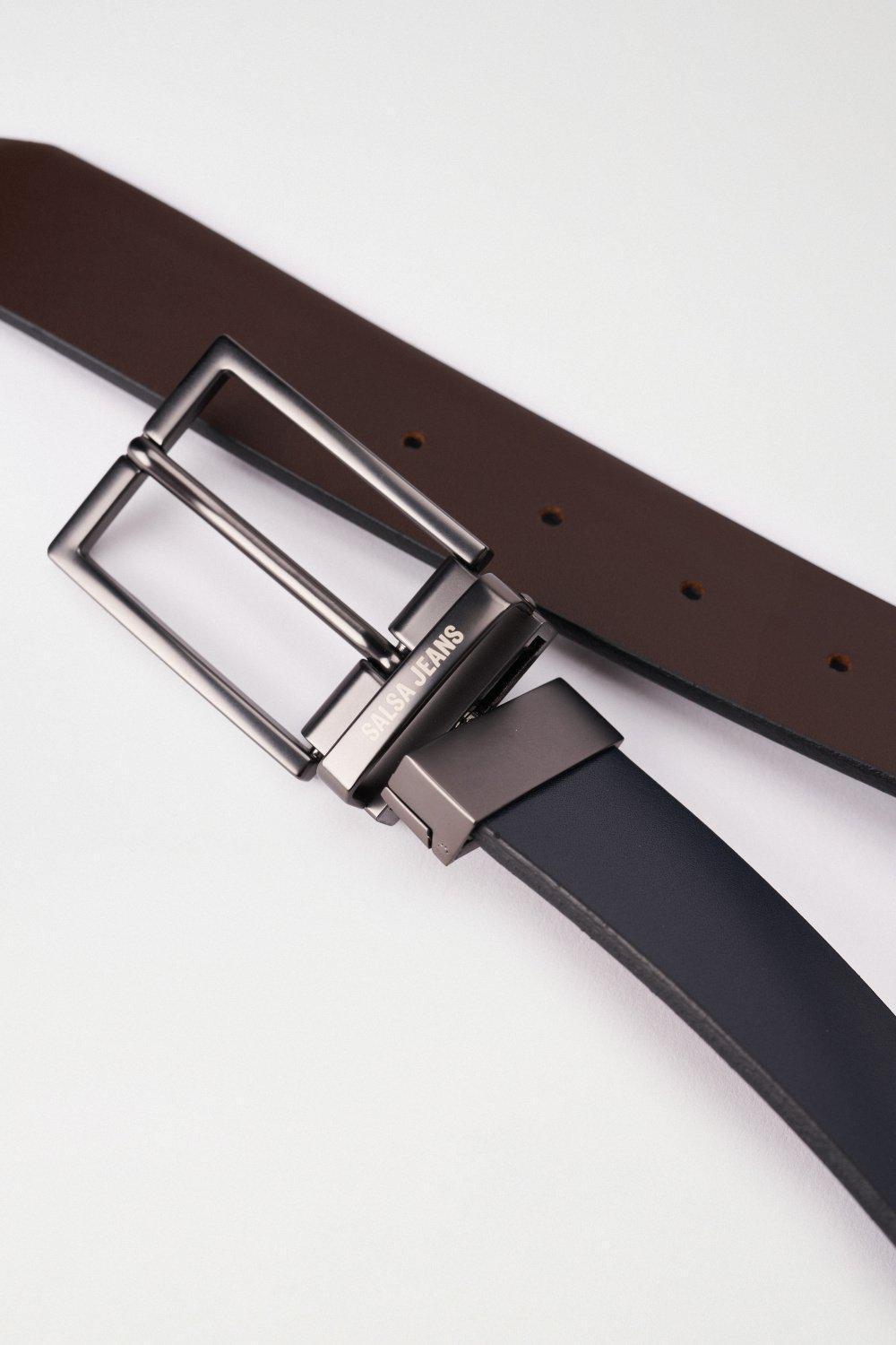 Black Reversible Leather Belt, , large image number 4