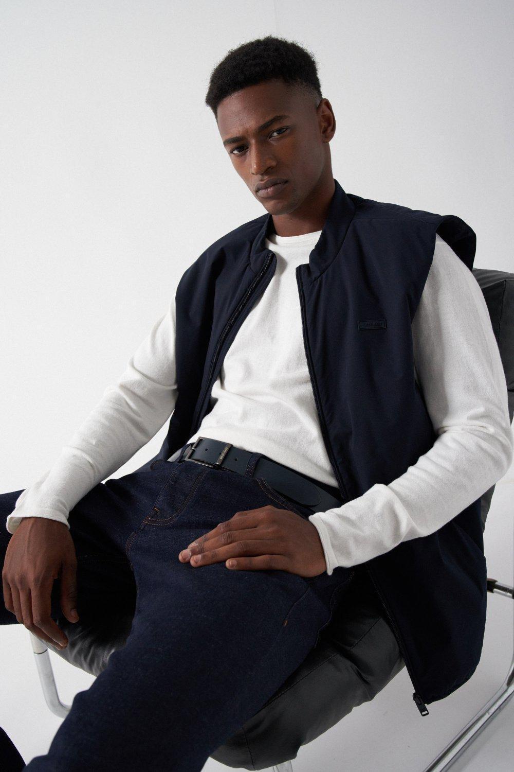 Reversible Leather Belt, Black, medium