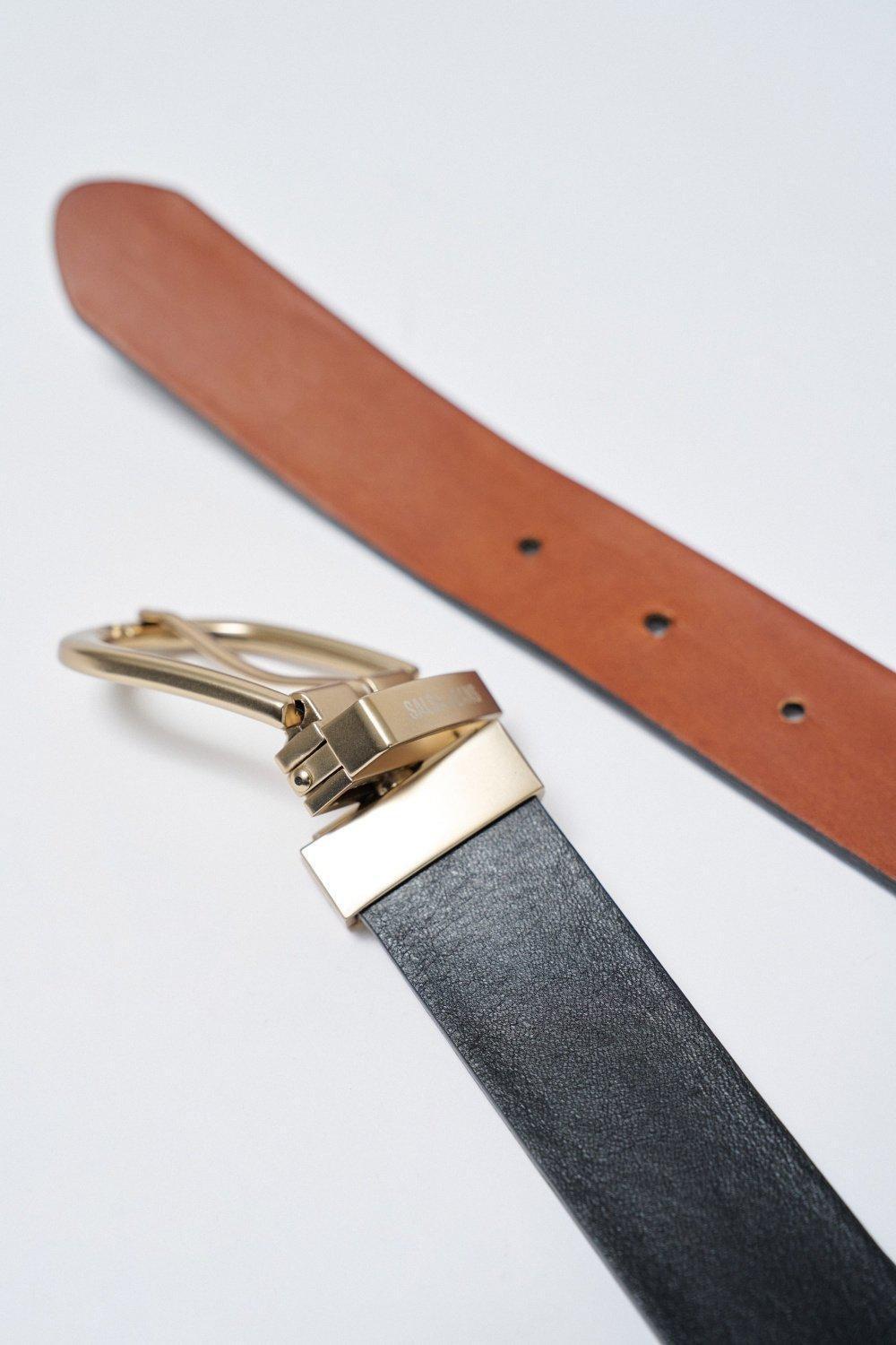 Brown Reversible Leather Belt, , large image number 1