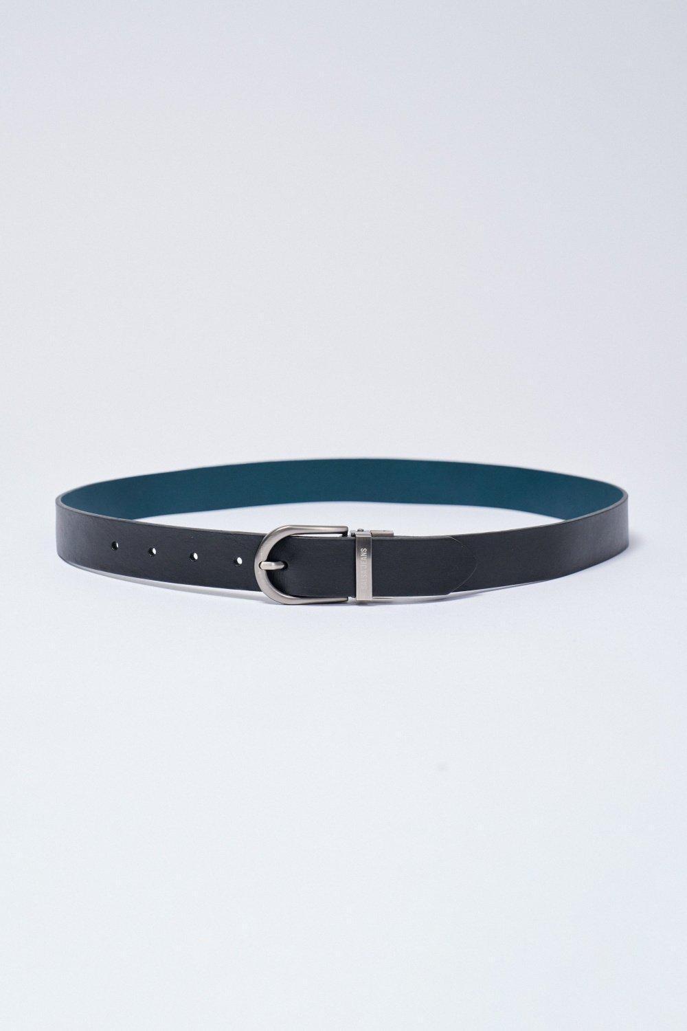 Reversible Leather Belt, Black, large image number 0