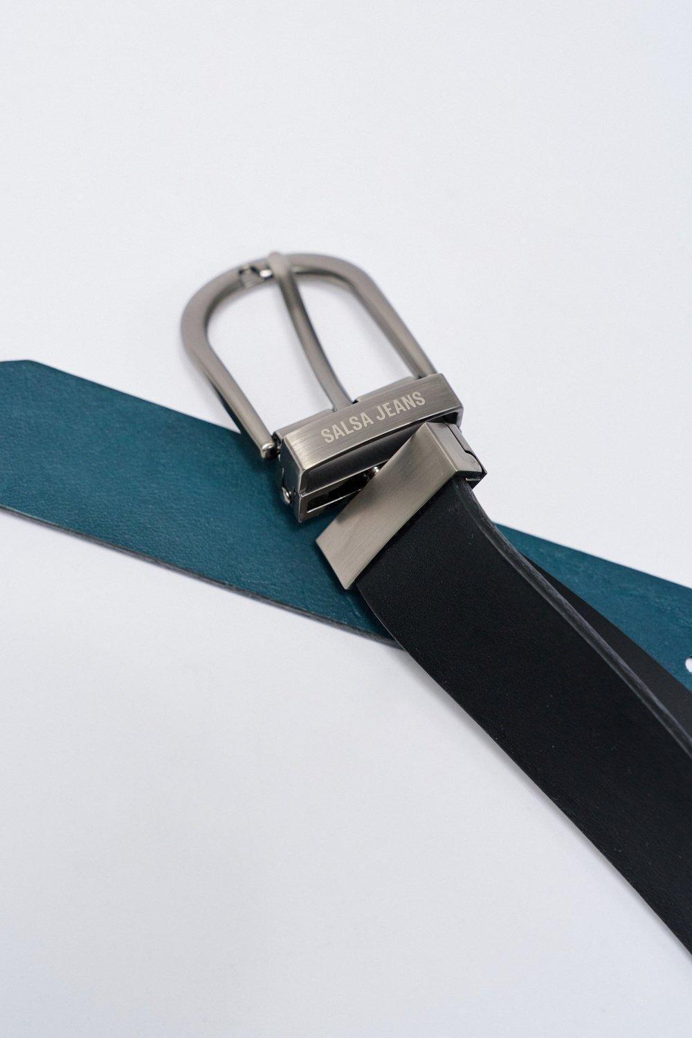 Reversible Leather Belt, Black, large image number 1