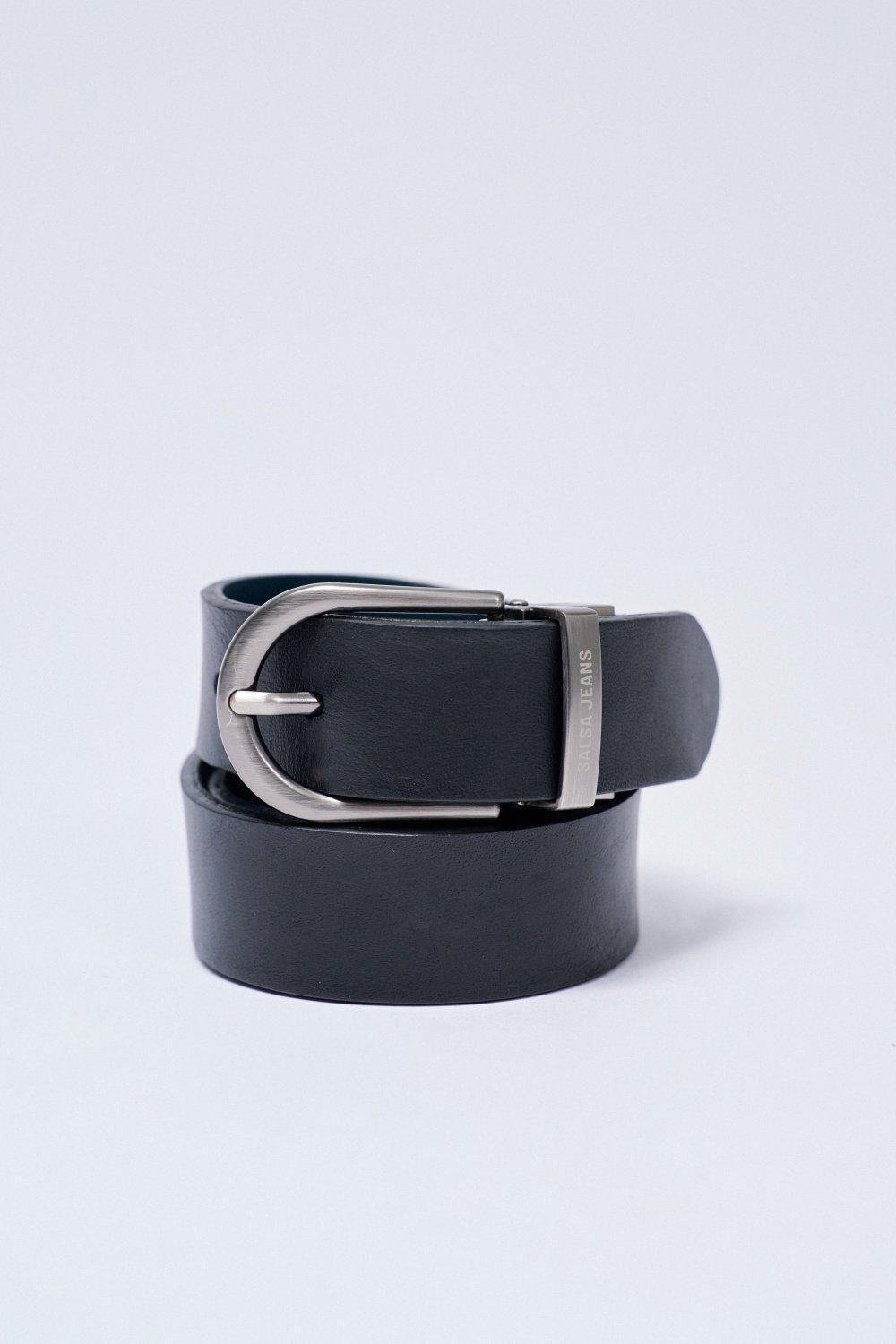 Reversible Leather Belt, Black, large image number 2