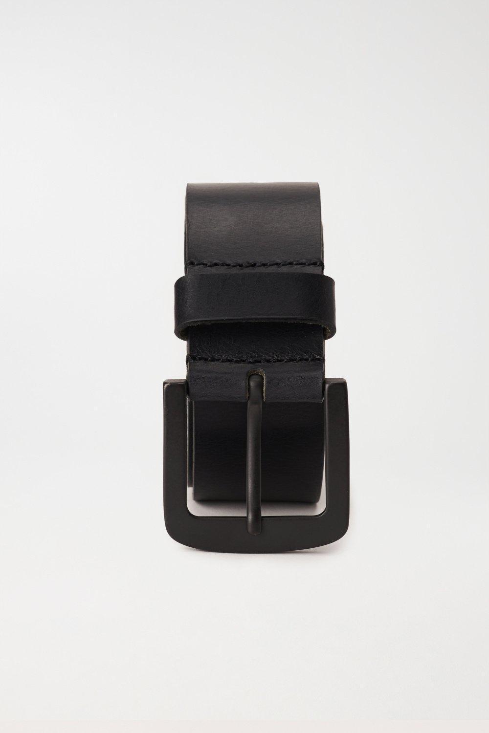 Black Leather Belt, , large image number 3