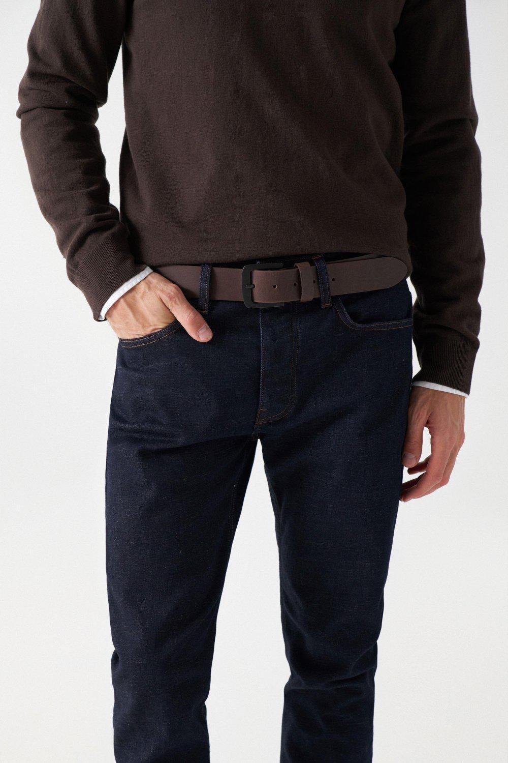 Brown Leather Belt, , large image number 1