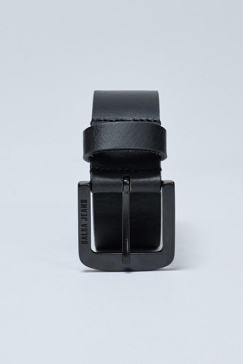 Leather Belt, Black, medium
