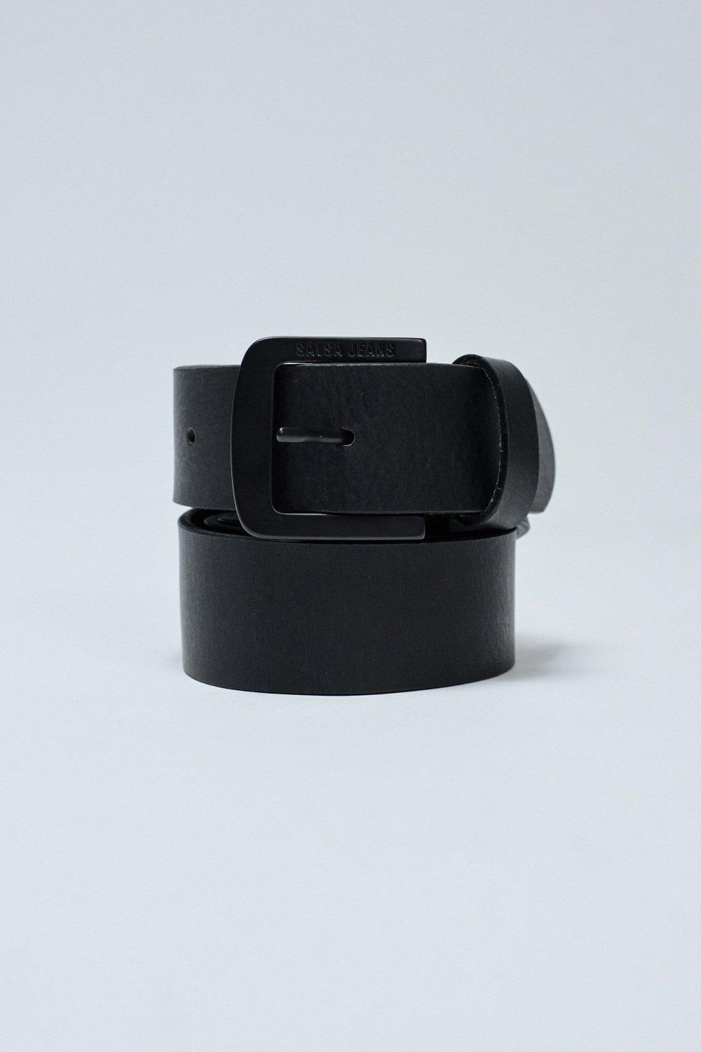 Leather Belt, Black, medium