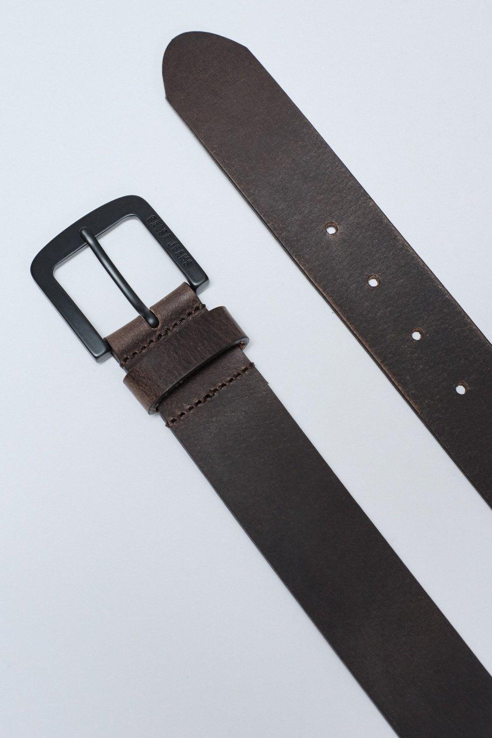 Leather Belt, Brown, large image number 4