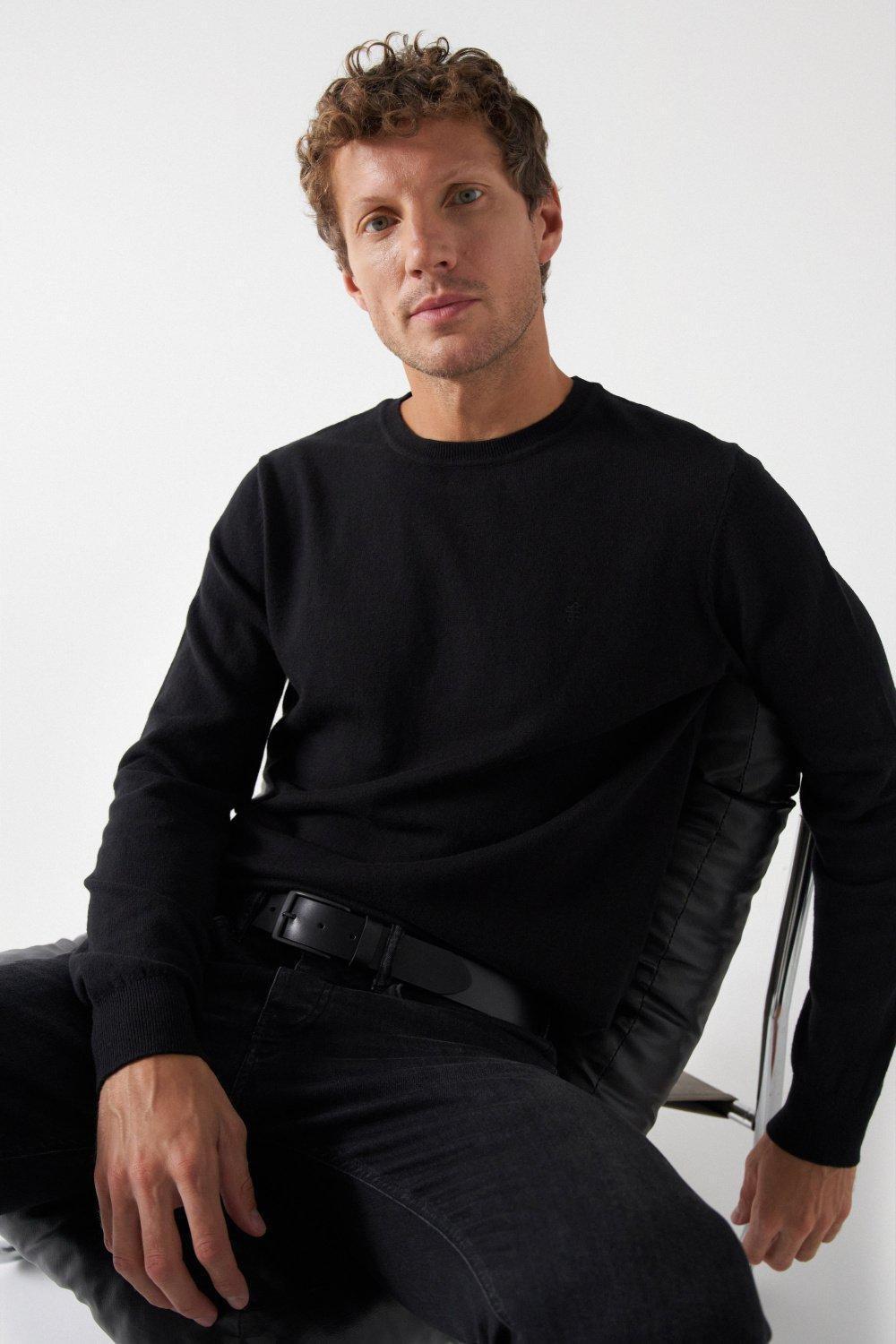 Black Leather Belt, , large image number 1