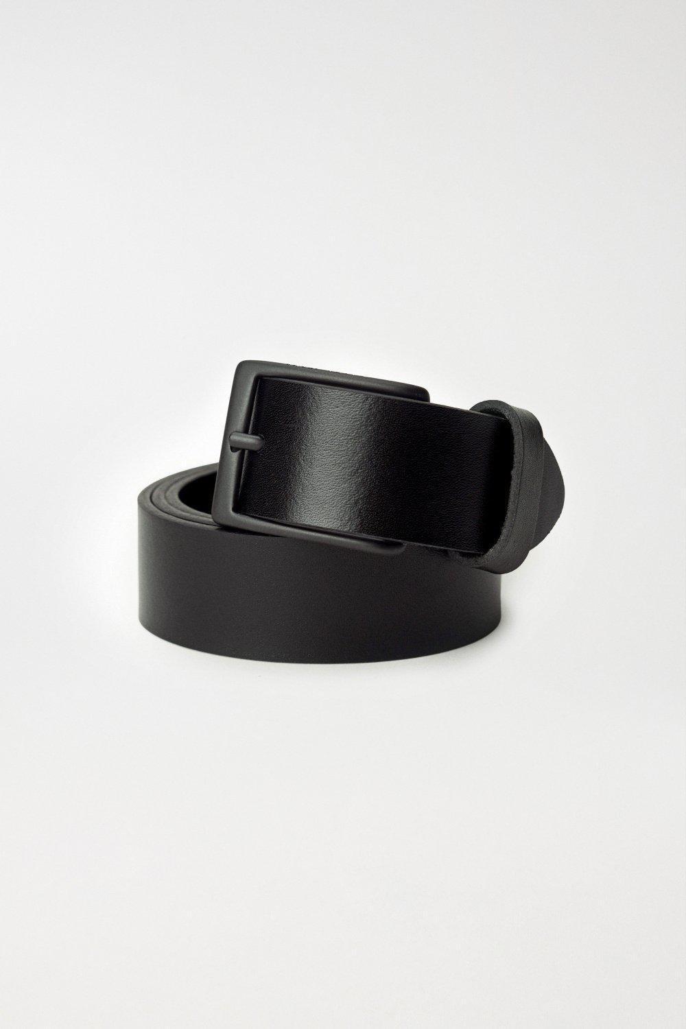 Black Leather Belt, , large image number 2