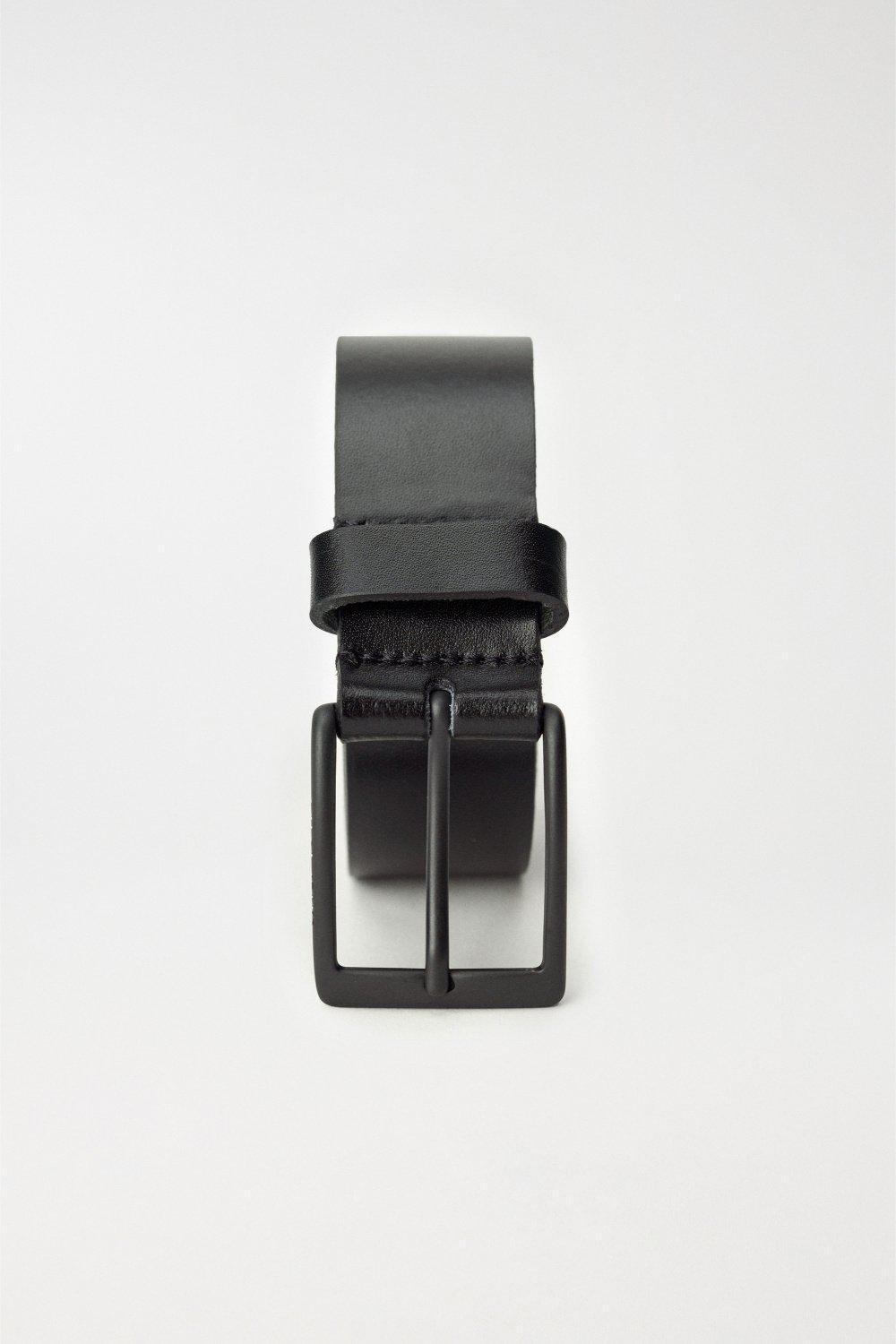 Black Leather Belt, , large image number 3