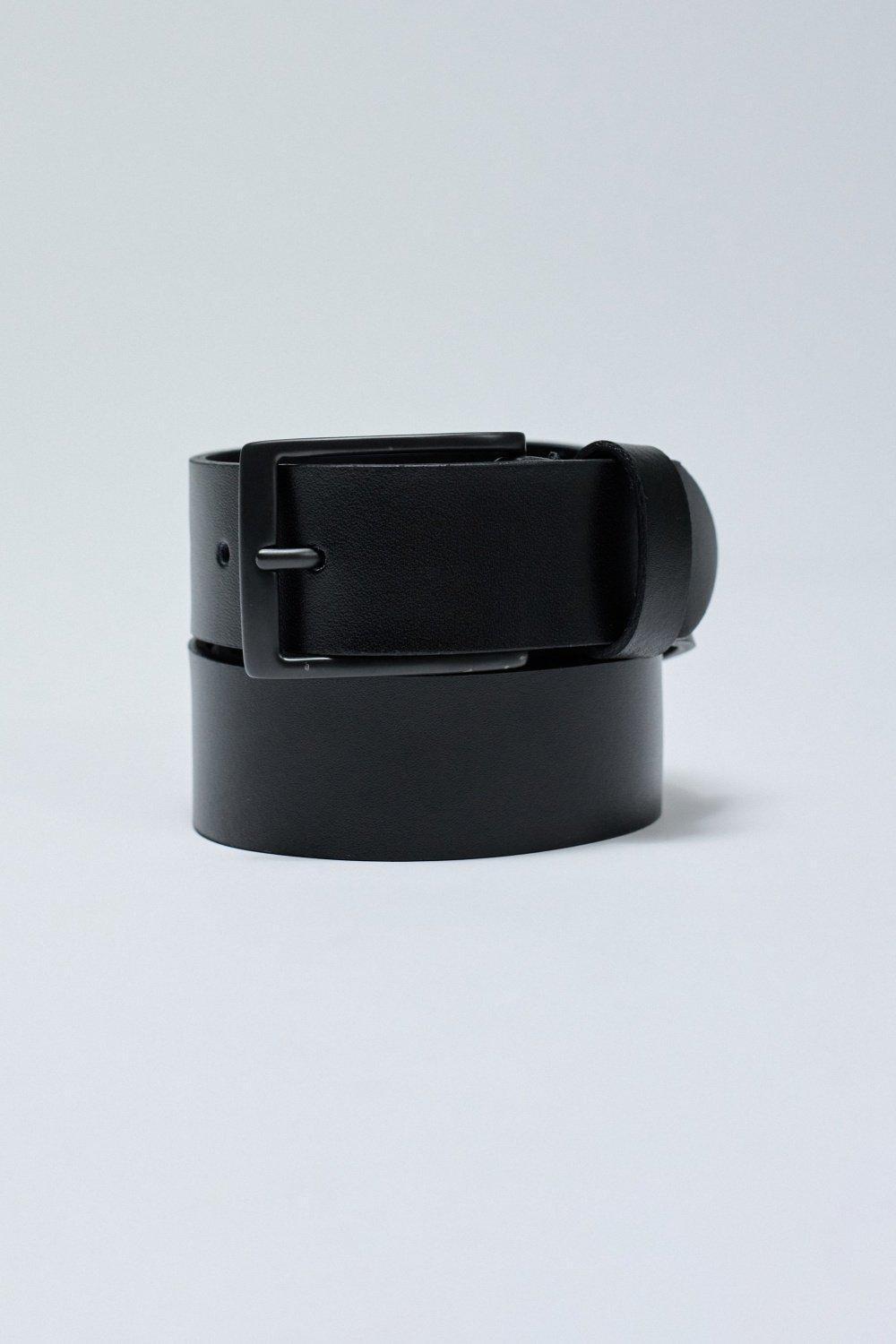 Leather Belt, Black, medium