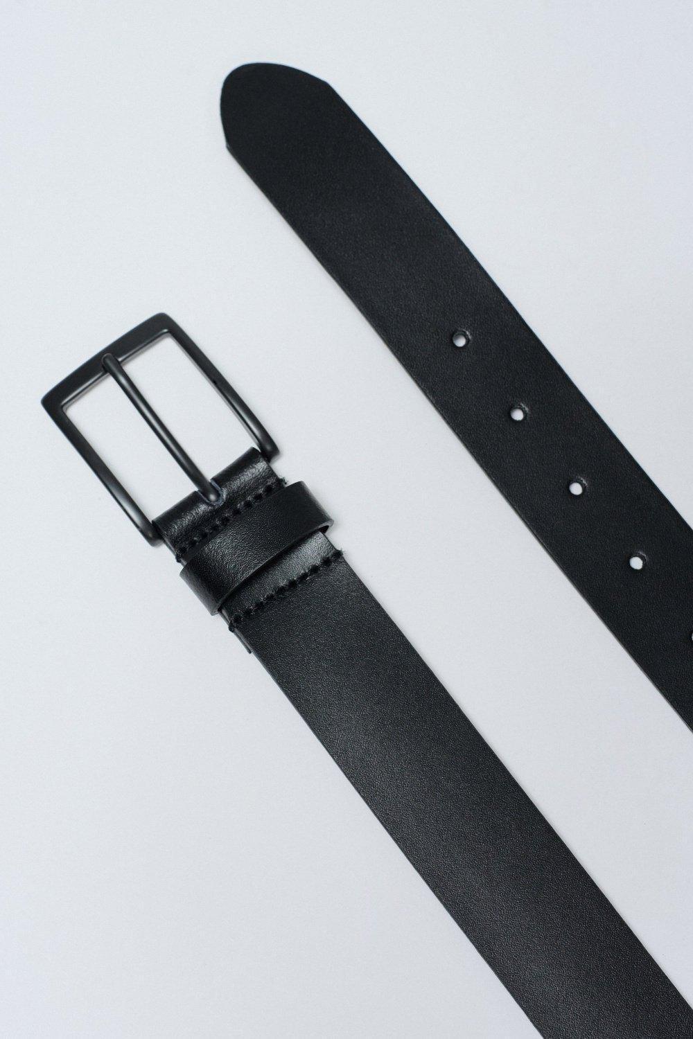 Leather Belt, Black, large image number 3