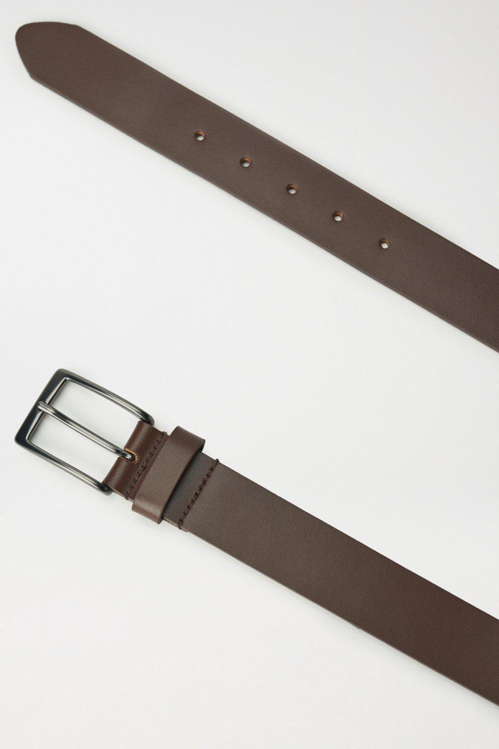 Leather Belt, Brown, large image number 4