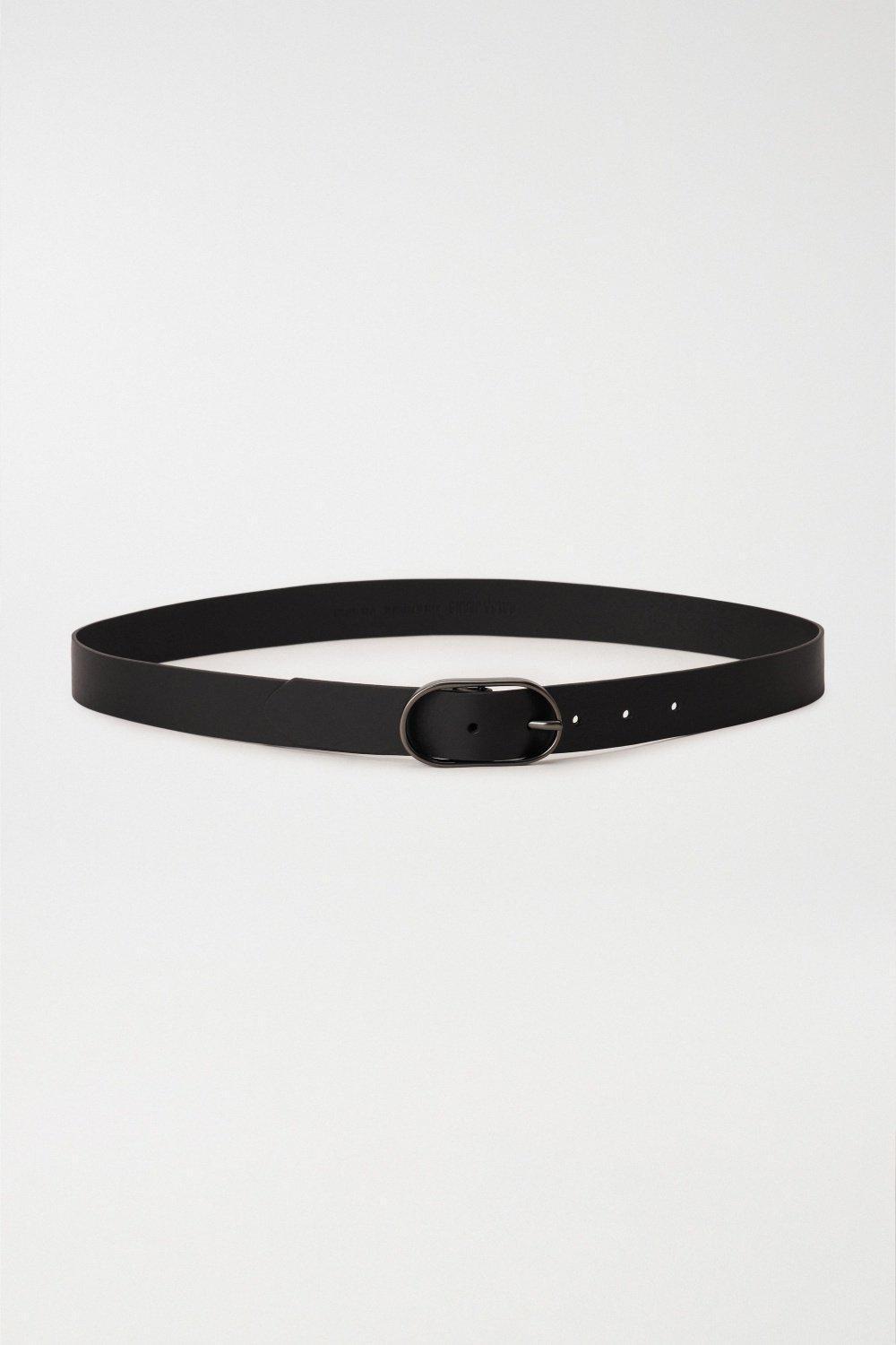 Black Leather Belt, , large image number 0