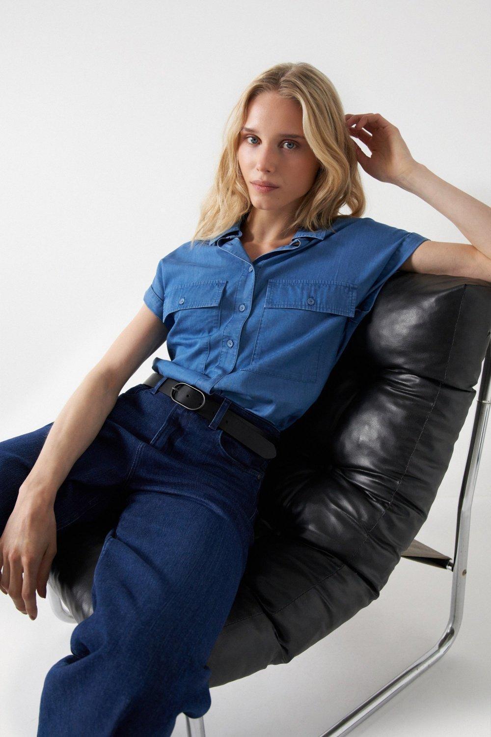 Leather Belt, Black, large image number 1