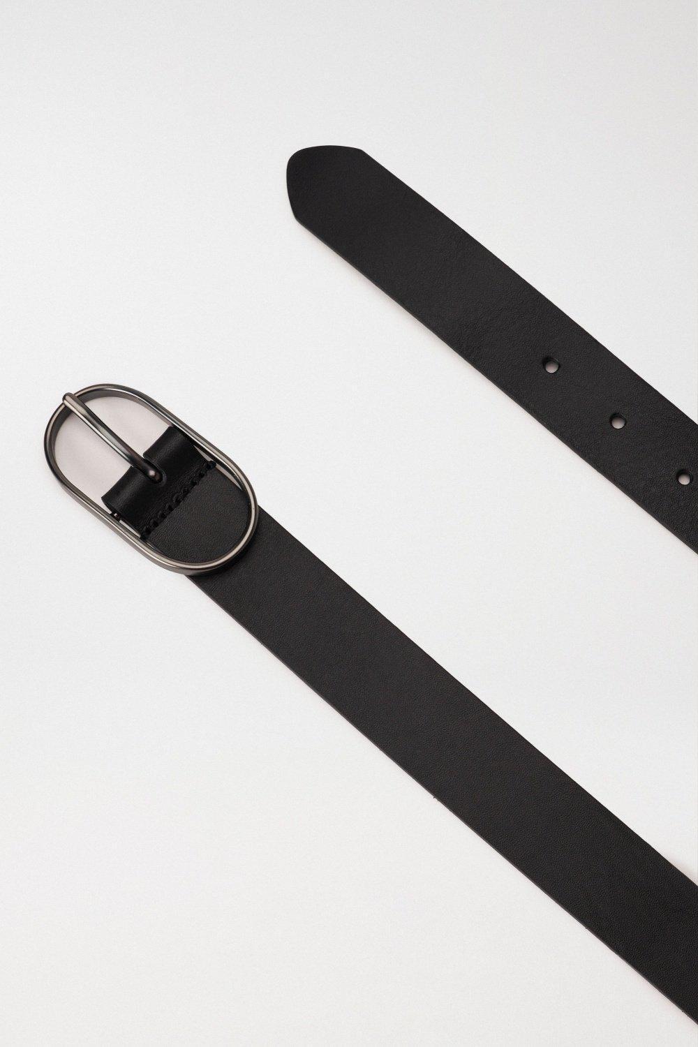 Leather Belt, Black, large image number 4