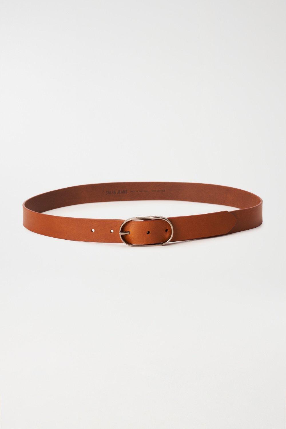 Leather Belt, Brown, large image number 0