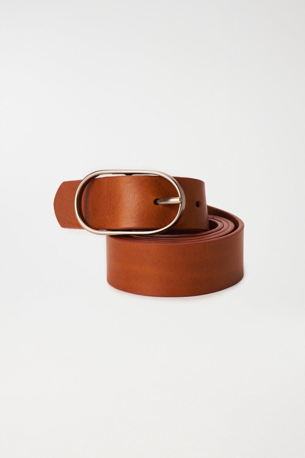 Leather Belt, Brown, large image number 2