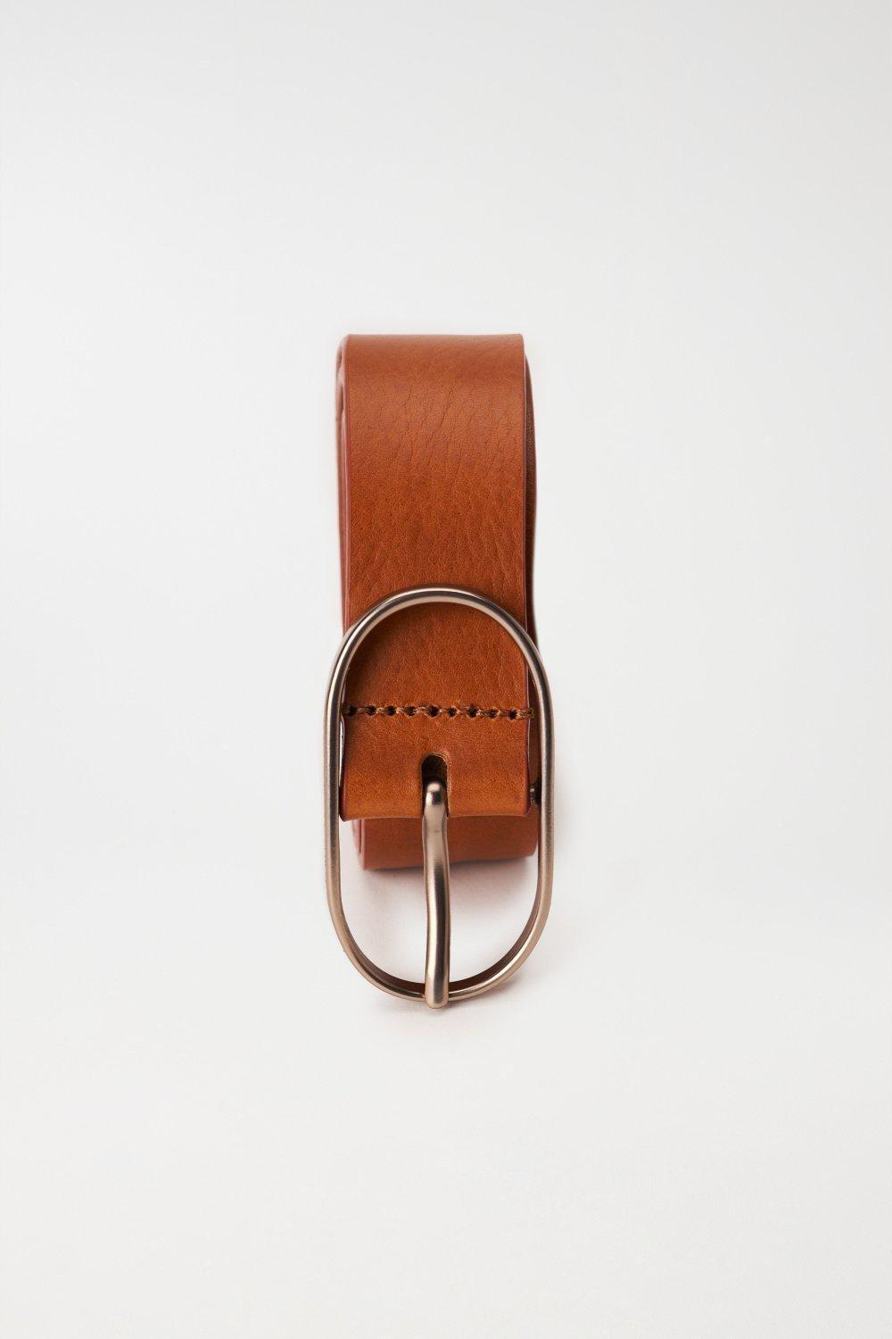 Leather Belt, Brown, large image number 3