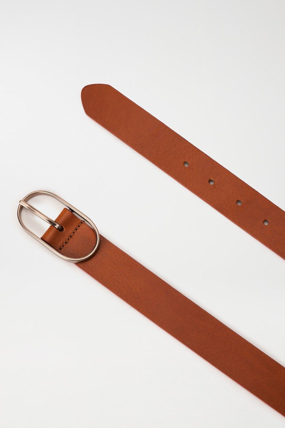 Leather Belt, Brown, large image number 4