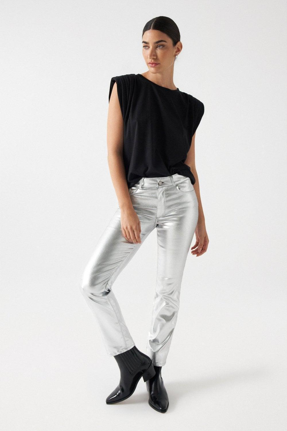 Silver Push Up Trousers, , large image number 0