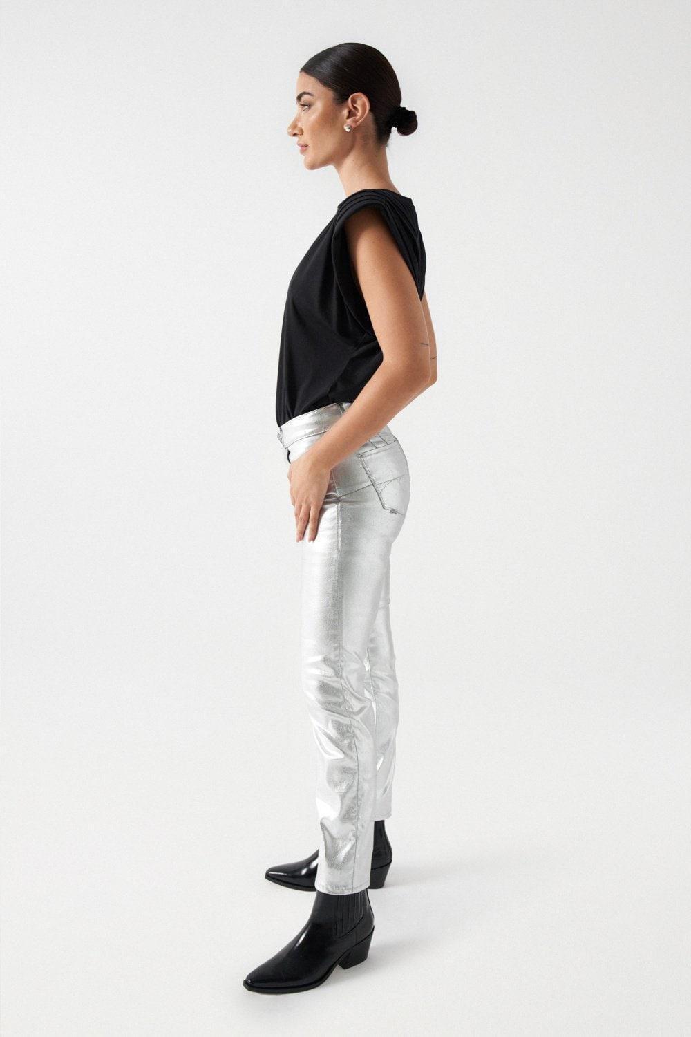 Silver Push Up Trousers, , large image number 3
