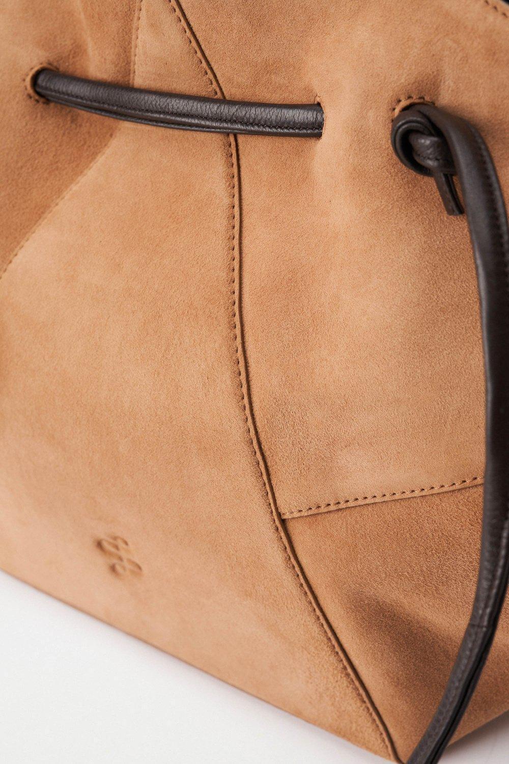 Beige Leather Tote Bag, 2101_112, large image number 4