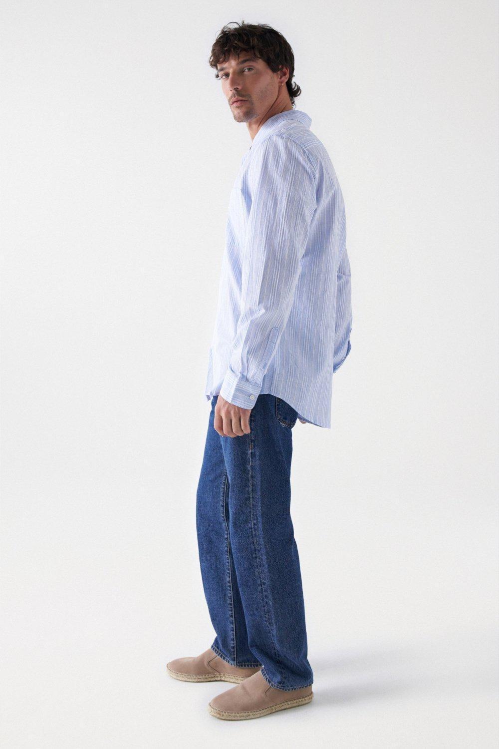 Cotton Shirt With Stripes, Blue, large image number 2