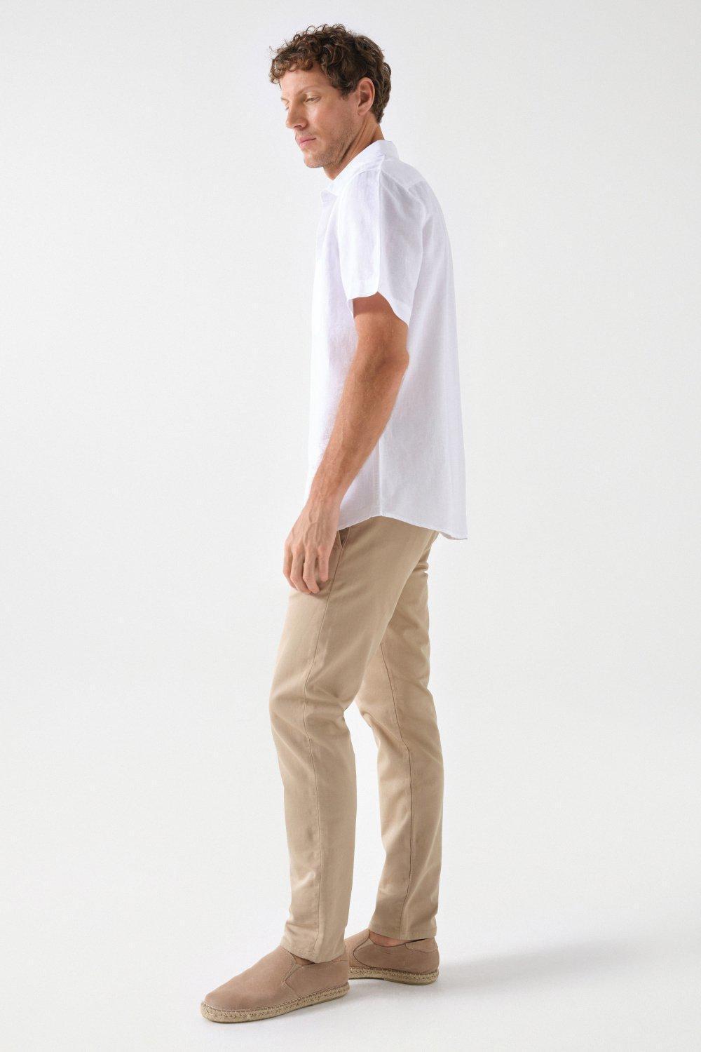 White Linen Mix Shirt, , large image number 2