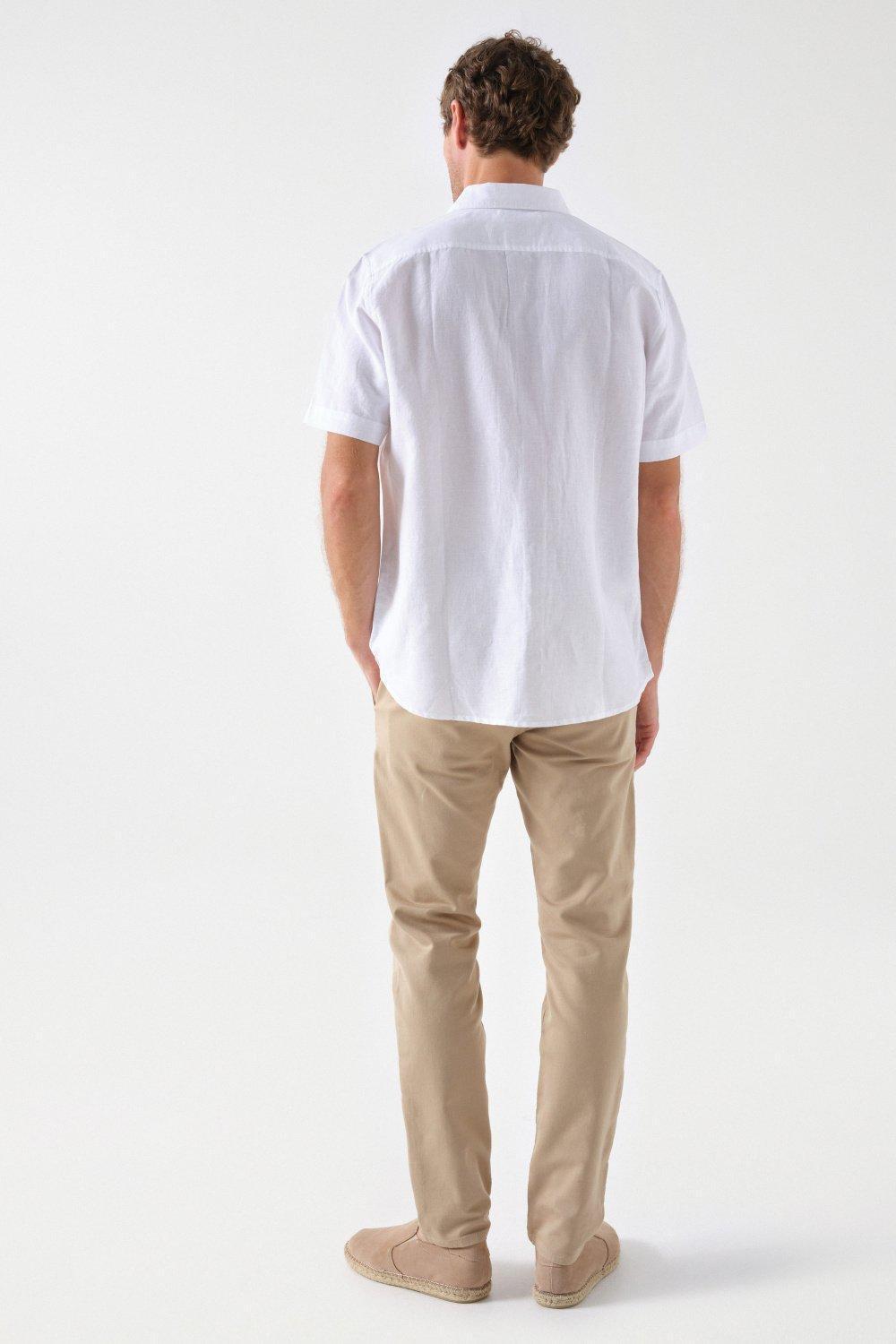 White Linen Mix Shirt, , large image number 3