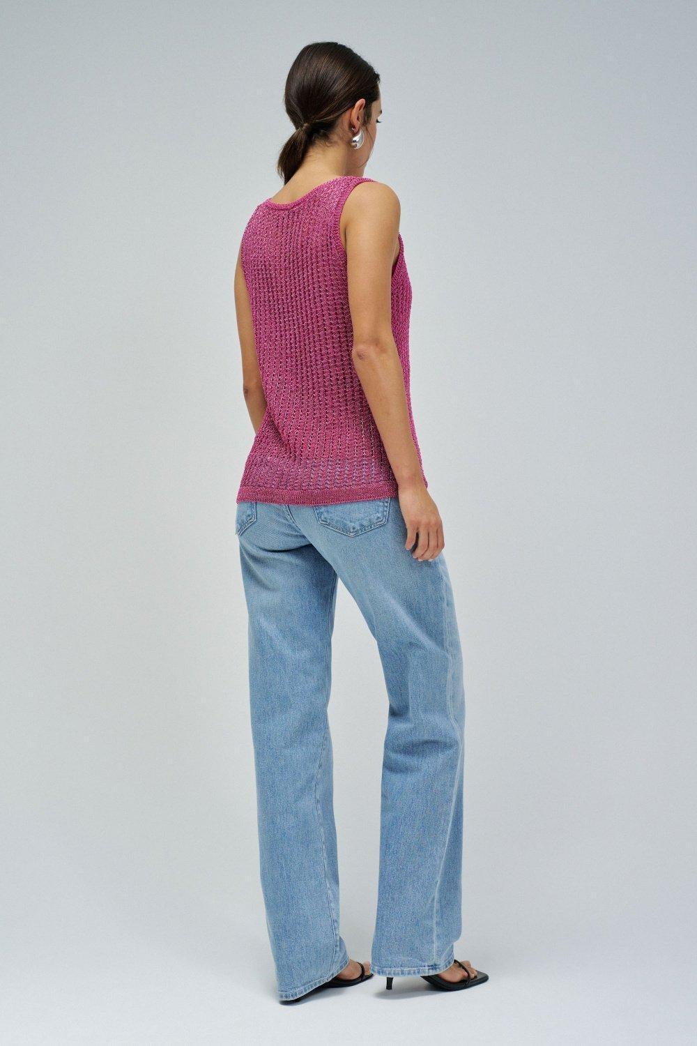 Pink Top In Shiny Mesh, , large image number 2