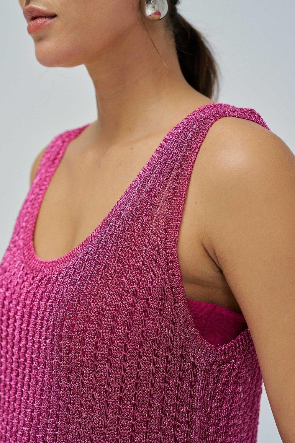 Pink Top In Shiny Mesh, , large image number 3