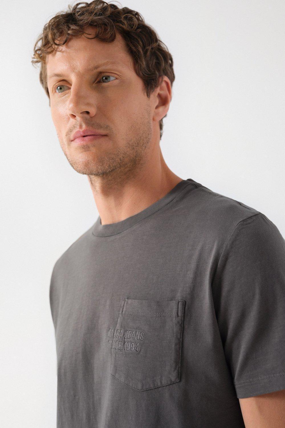 T-Shirt With Plant Dye And Pocket, Green, large image number 4