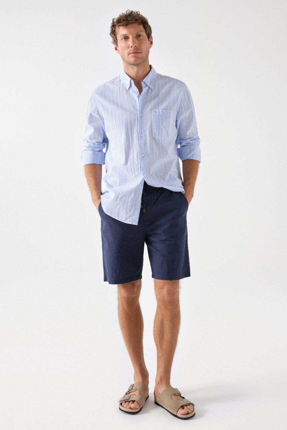 Linen Blend Shorts, , large image number 1