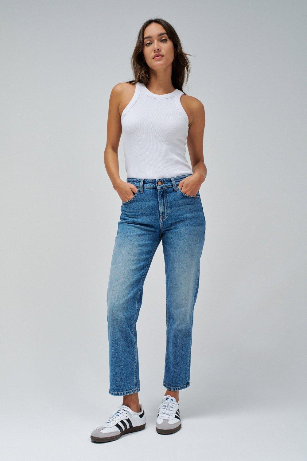 Blue Cropped Slim True Jeans, , large image number 1