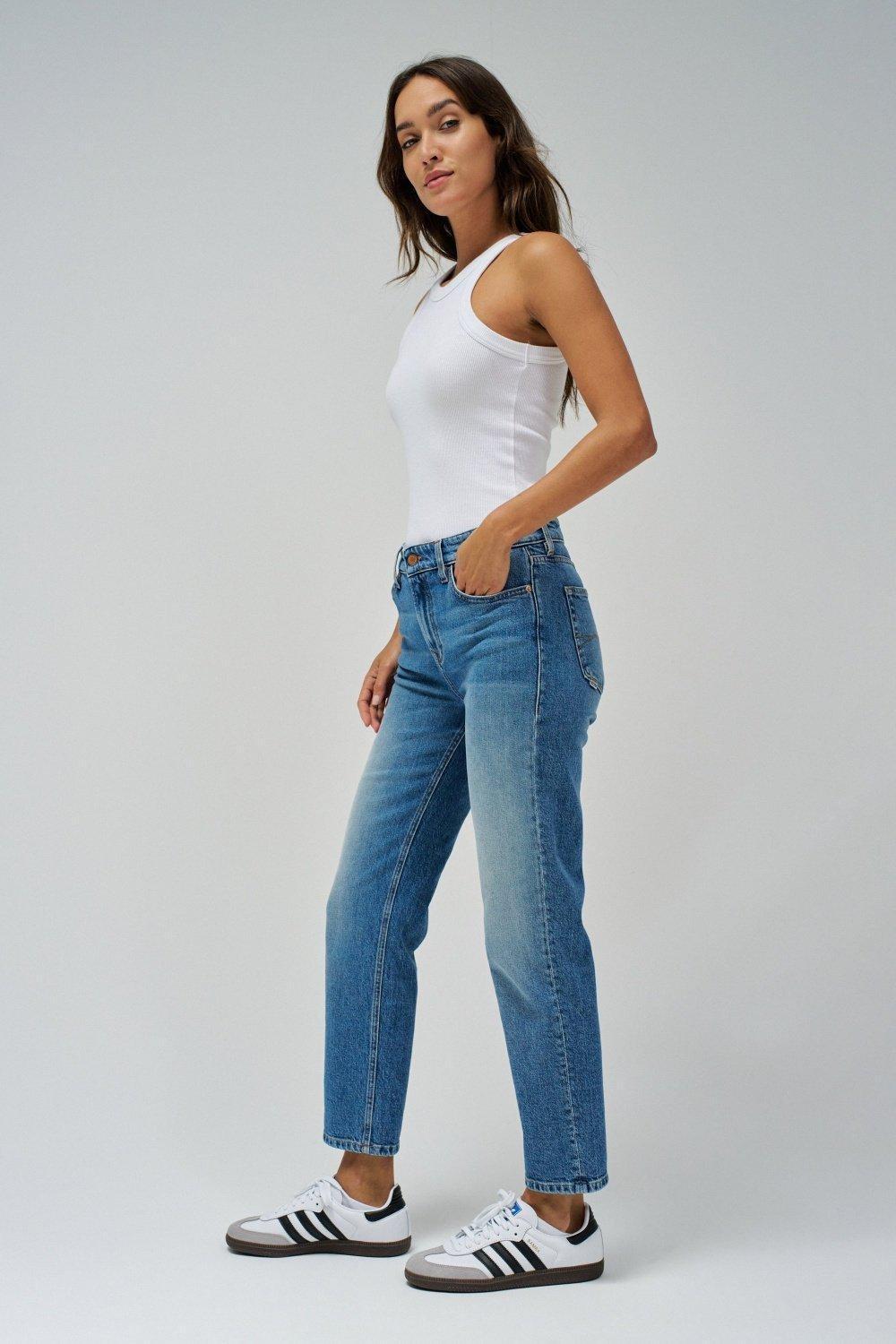 Blue Cropped Slim True Jeans, , large image number 2