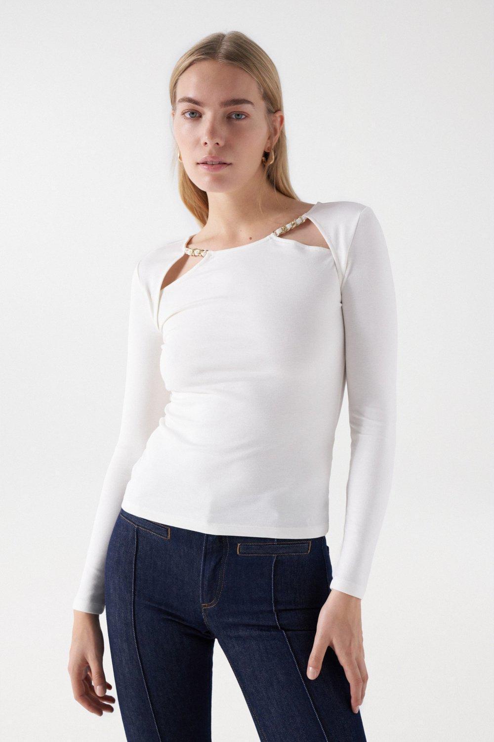 Pearl Top With Chain Detail, , large image number 0