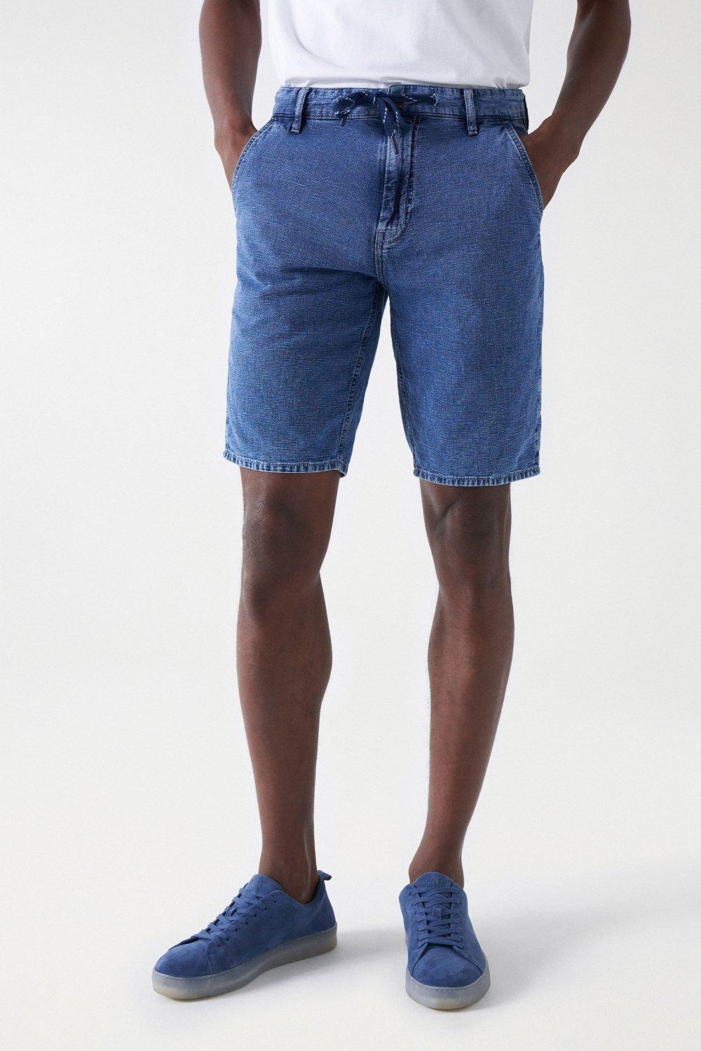 Blue Linen Shorts, , medium