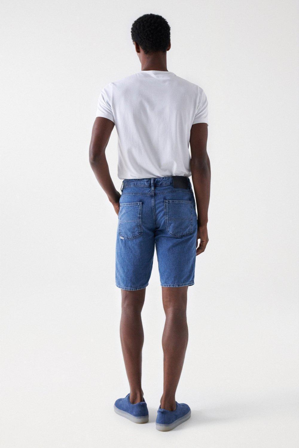 Blue Linen Shorts, , large image number 3