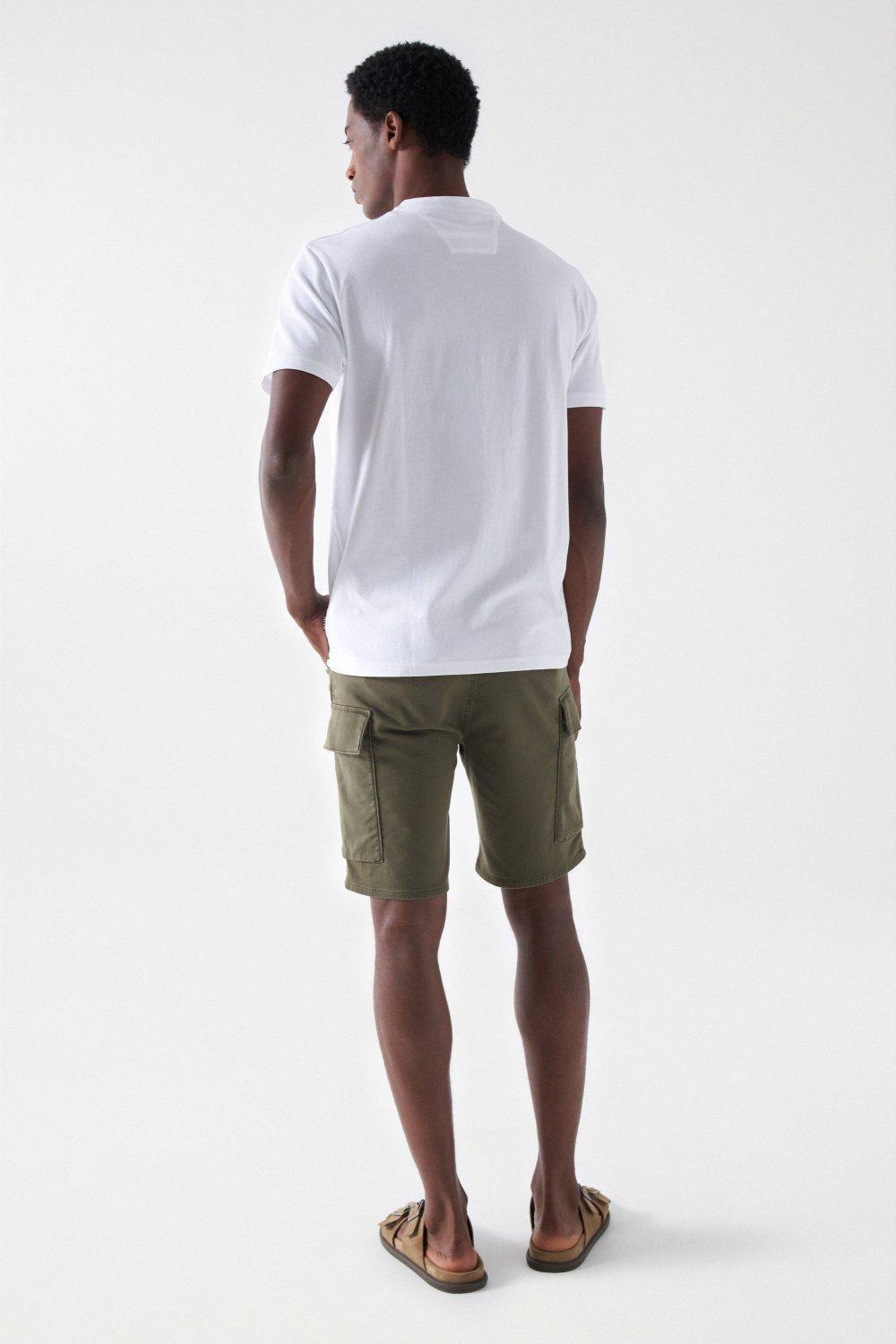 Mao Collar Polo Shirt, White, large image number 3