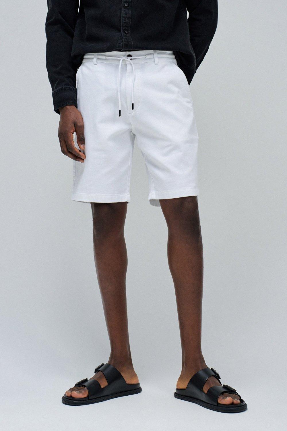 Regular Shorts S-Activ With Drawstring, White, medium